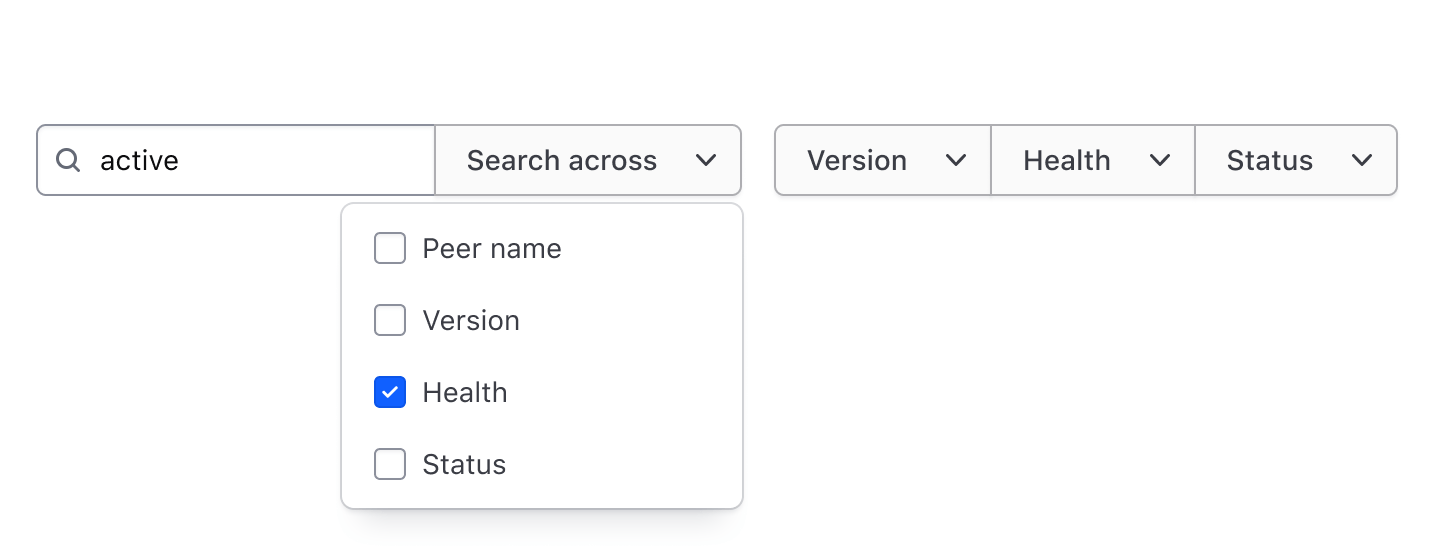 An example limiting the returned search results to a specific parameter